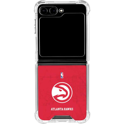 NBA Atlanta Hawks Distressed Galaxy Z Flip6 Clear Case
